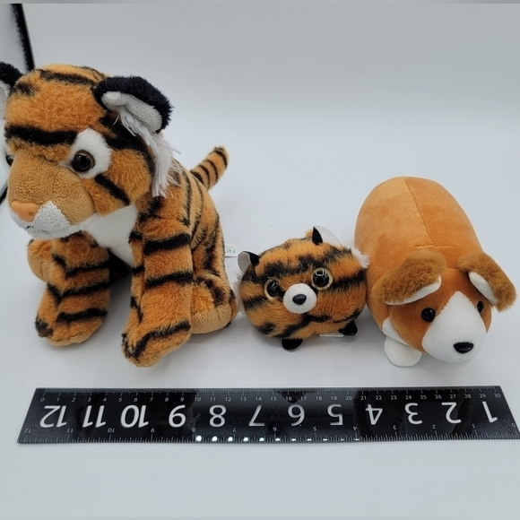 Stuffed Animal Trio Tigers & Douglas Corgi Stuffies Soft Toy #800 - Picture 13 of 15